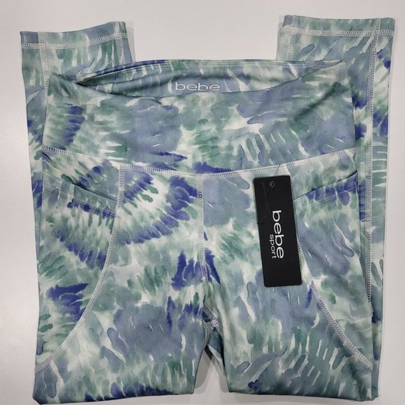 Bebe Sport Printed Tie Dye Capri Leggings Size Small - Picture 3 of 8